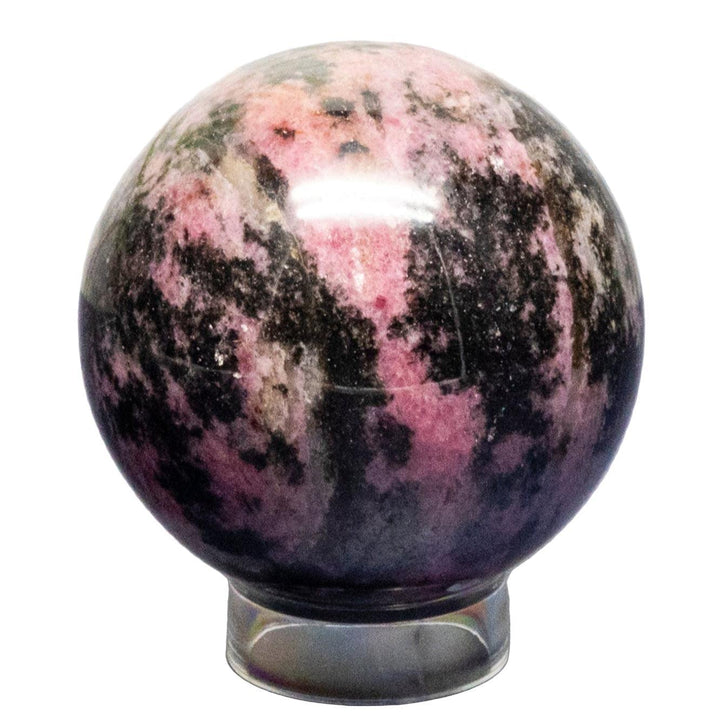 Rhodonite Spheres 62-83mm-Spheres-Crystal Destiny-Rhodonite-434g - 62mm Diameter-Crystal Destiny