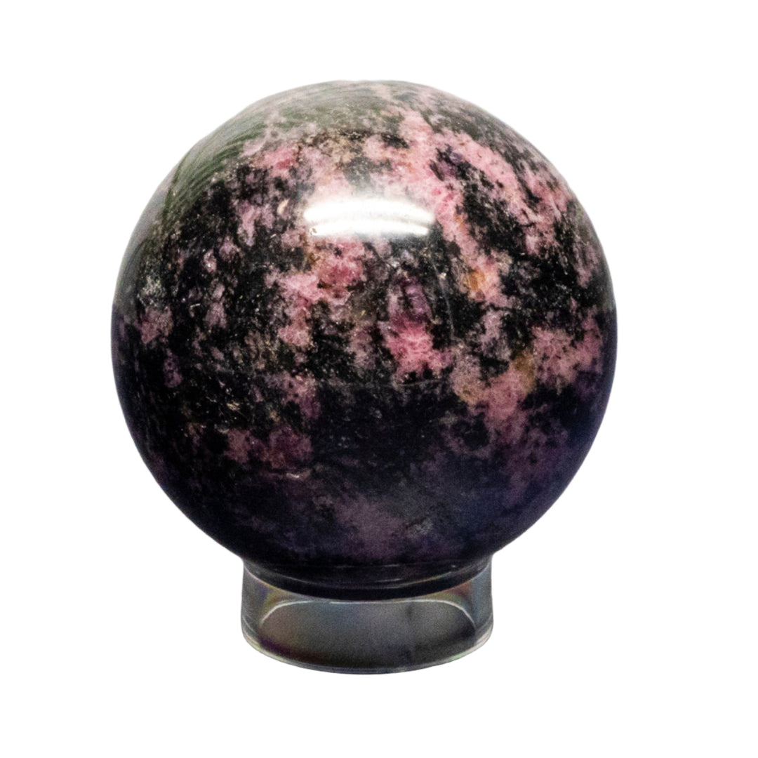 Rhodonite Spheres 62-83mm-Spheres-Crystal Destiny-Rhodonite-464g - 63mm Diameter-Crystal Destiny