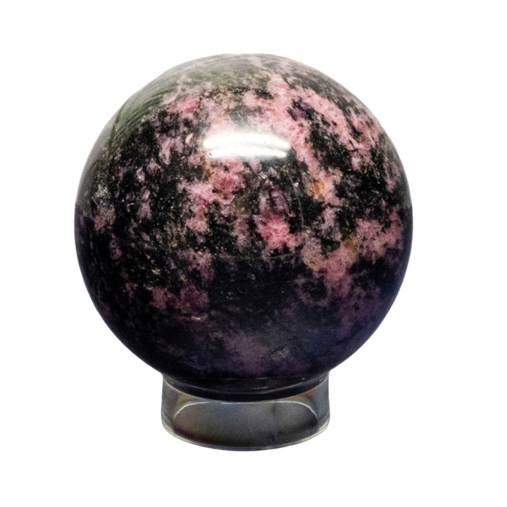 Rhodonite Spheres 62-83mm-Spheres-Crystal Destiny-Rhodonite-464g - 63mm Diameter-Crystal Destiny