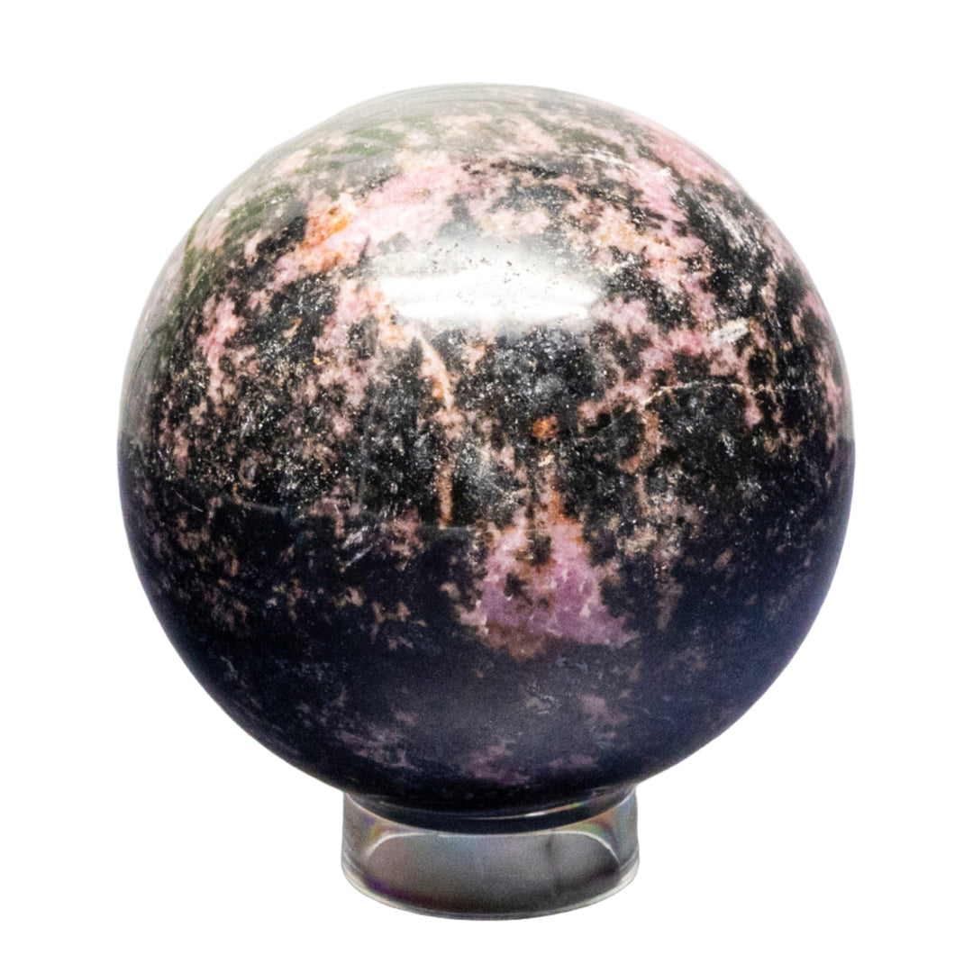 Rhodonite Spheres 62-83mm-Spheres-Crystal Destiny-Rhodonite-882g - 78mm Diameter-Crystal Destiny