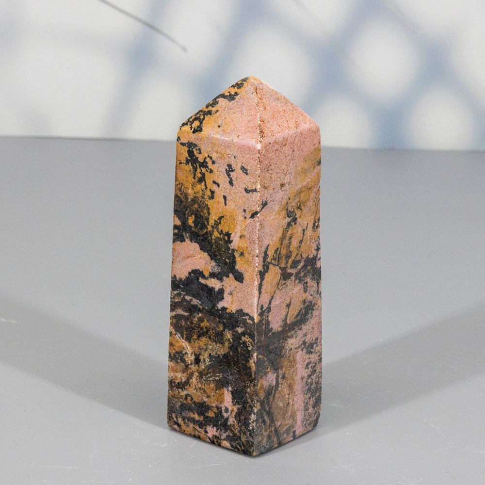 Rhodonite Tower-Towers-Crystal Destiny-Rhodonite-212g - 3.65"H x 1.00"W-Crystal Destiny