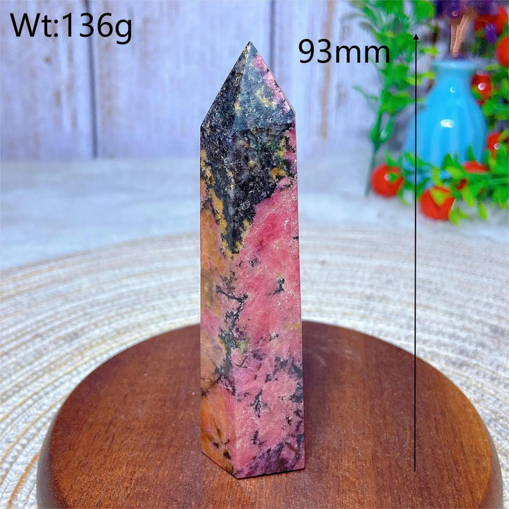 Rhodonite With Black Tourmaline Tower