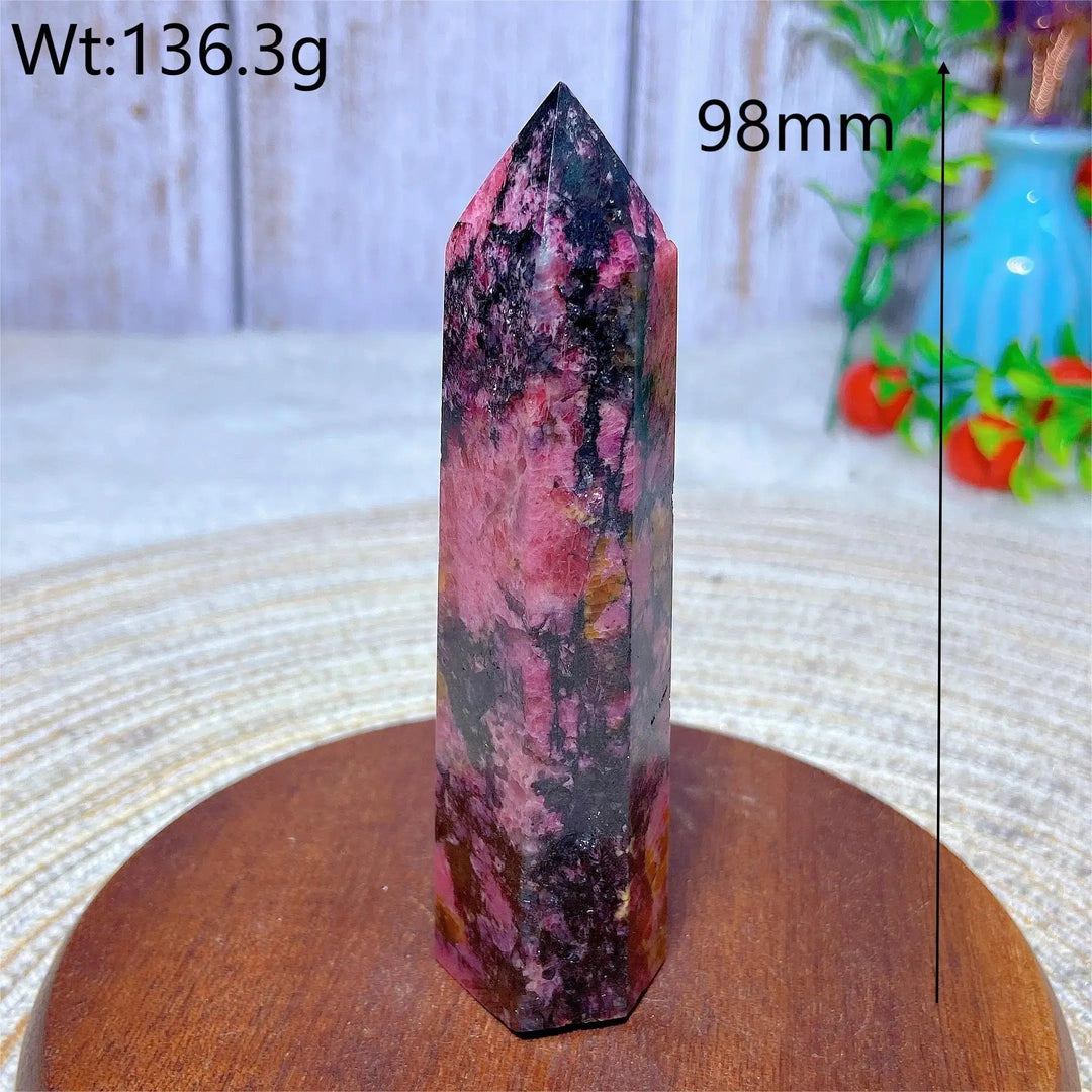 Rhodonite With Black Tourmaline Tower