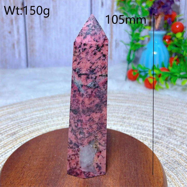 Rhodonite With Black Tourmaline Tower