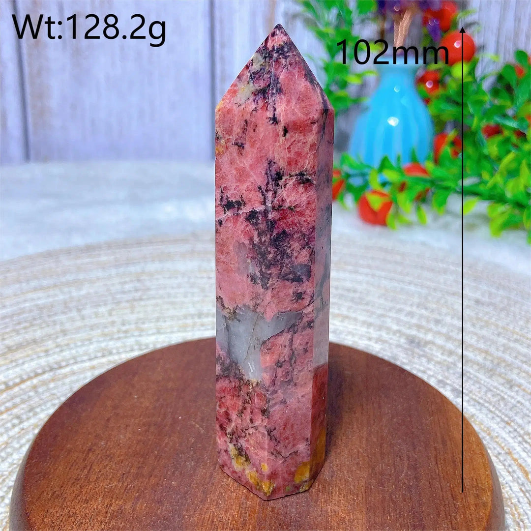 Rhodonite With Black Tourmaline Tower