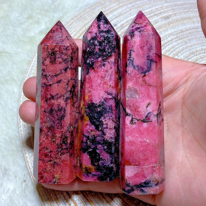 Rhodonite With Black Tourmaline Tower