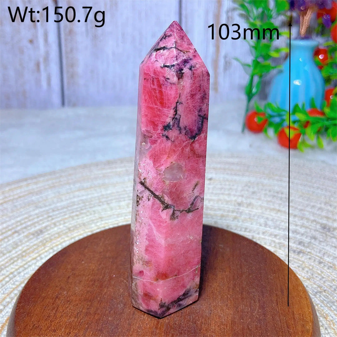 Rhodonite With Black Tourmaline Tower