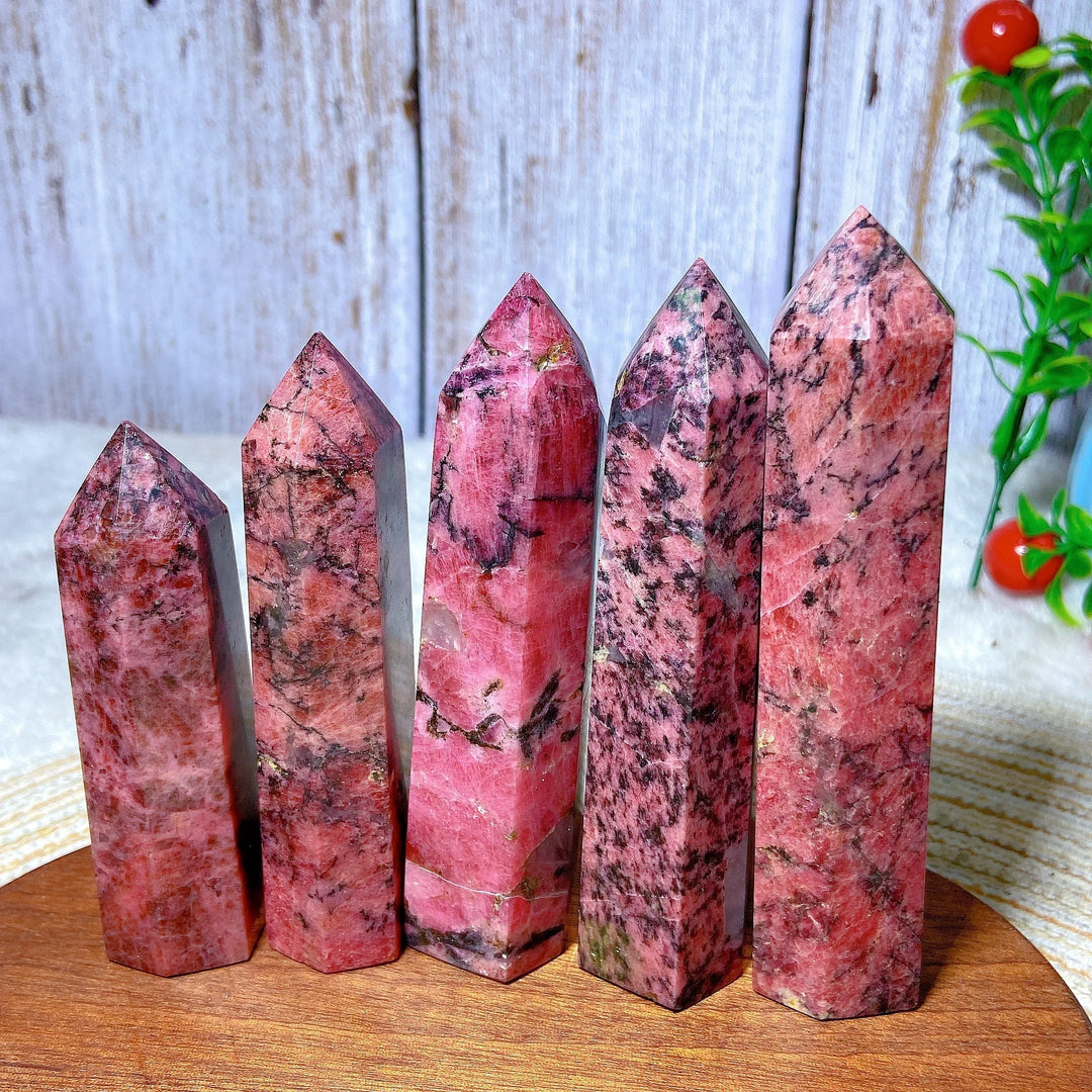 Rhodonite With Black Tourmaline Tower