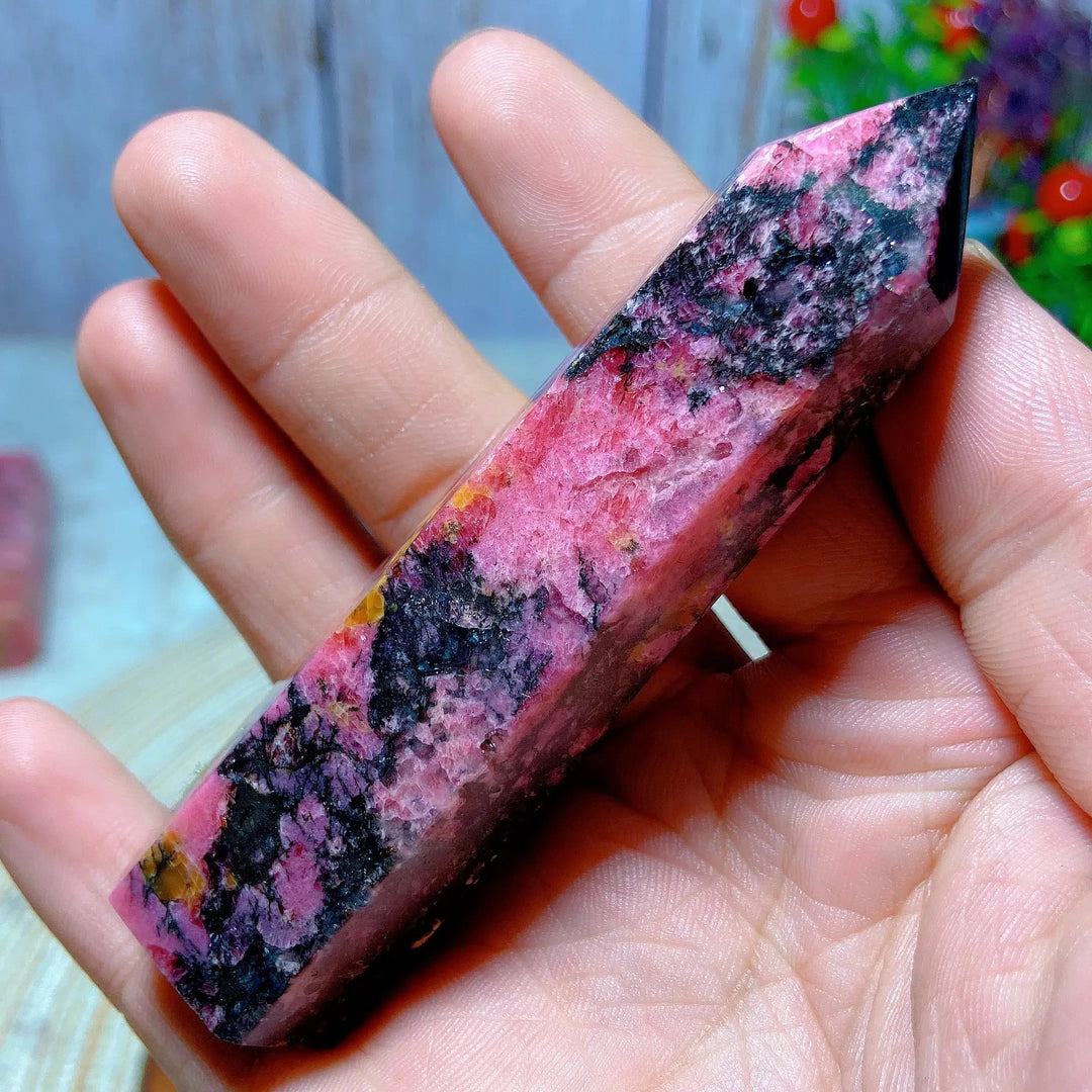 Rhodonite With Black Tourmaline Tower