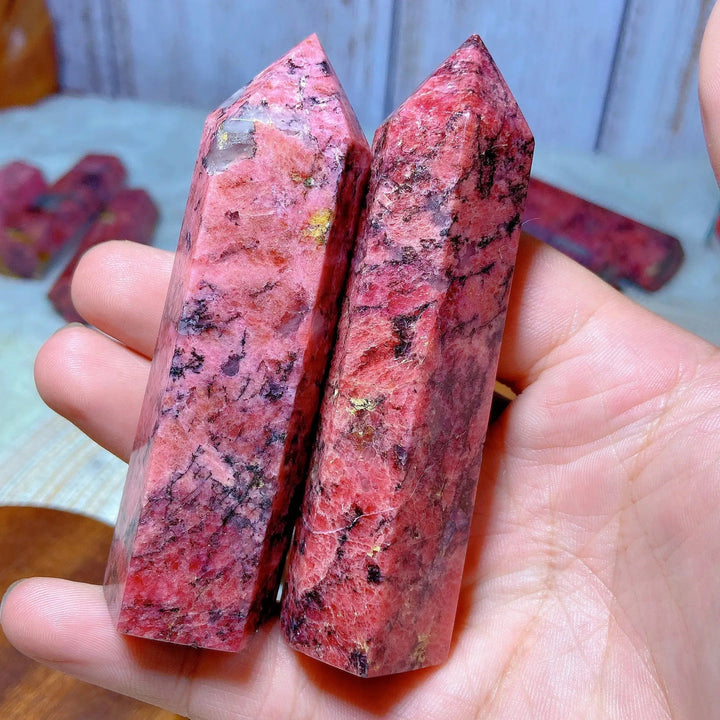 Rhodonite With Black Tourmaline Tower