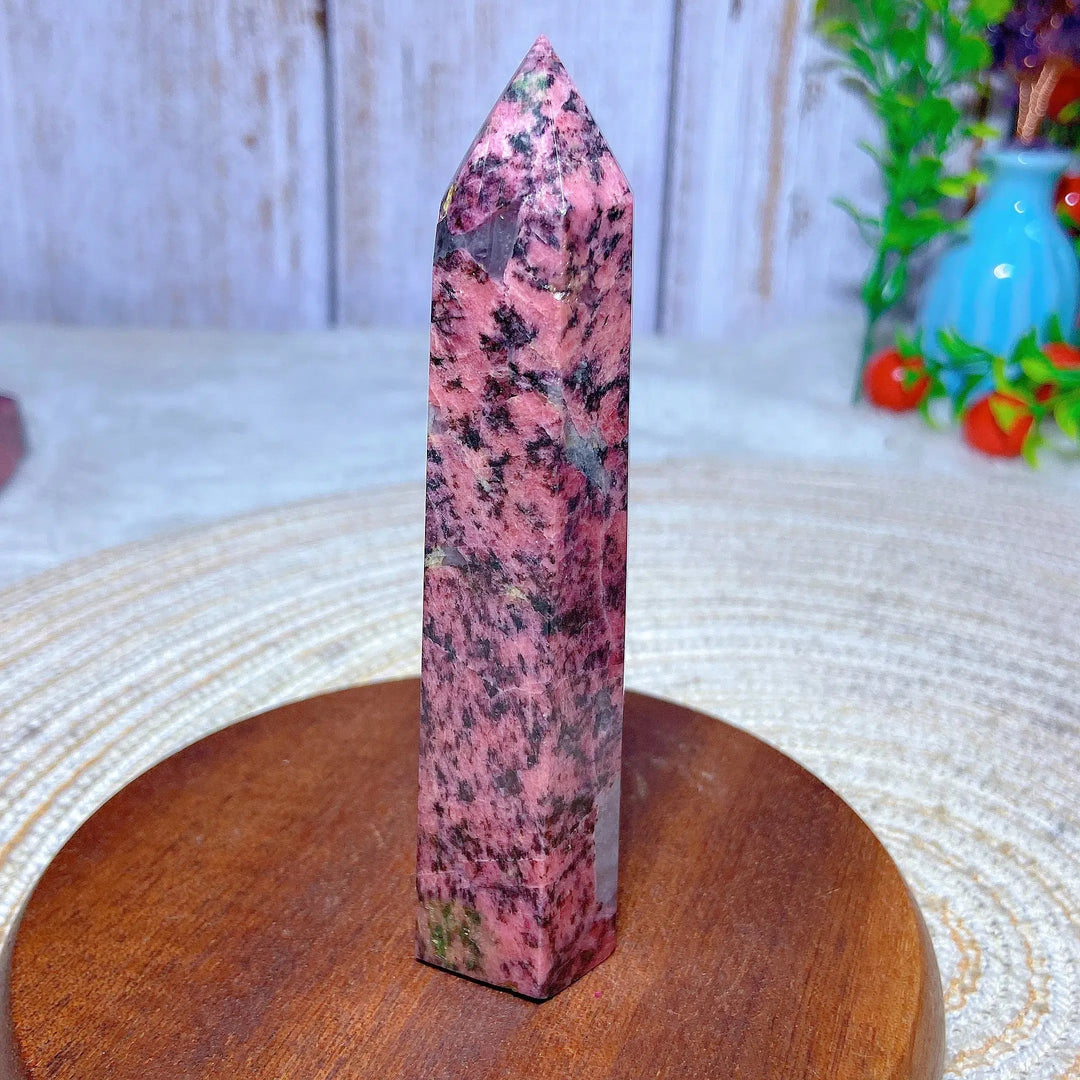 Rhodonite With Black Tourmaline Tower