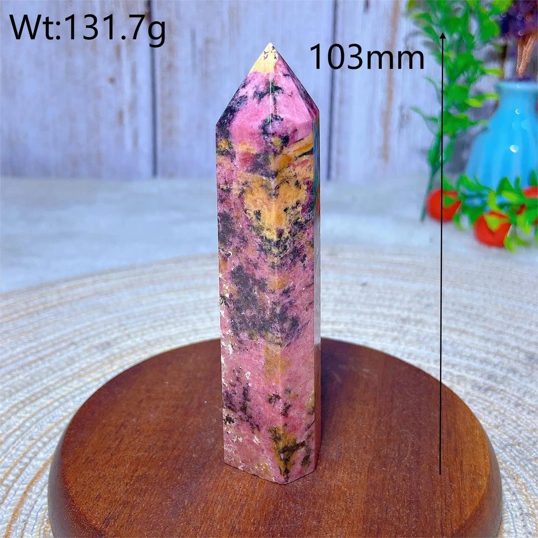 Rhodonite With Black Tourmaline Tower