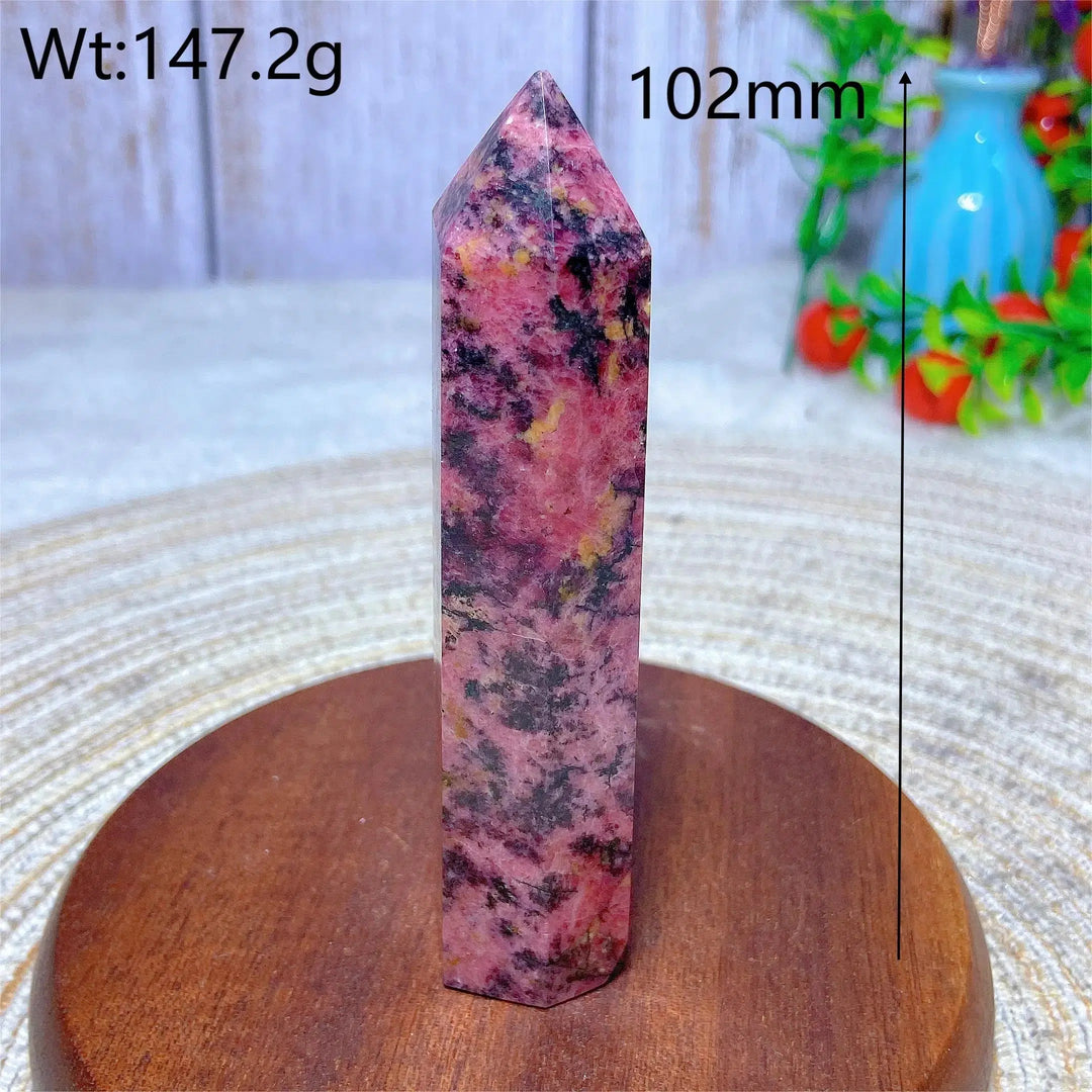 Rhodonite With Black Tourmaline Tower