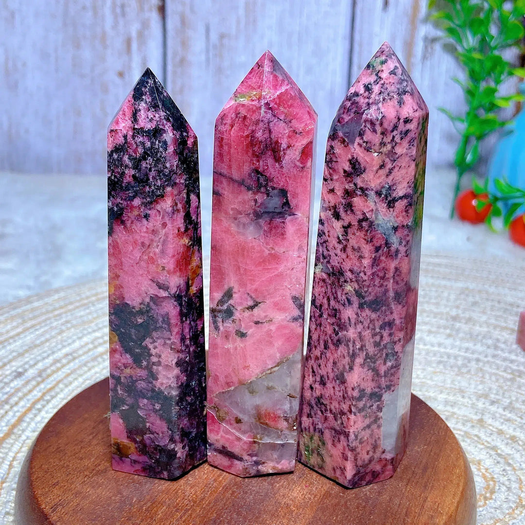 Rhodonite With Black Tourmaline Tower