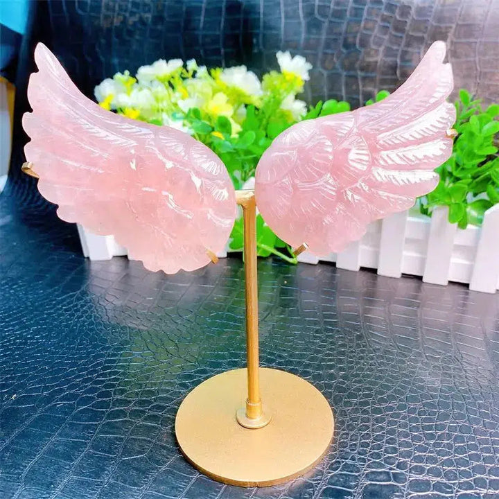 Rose Quartz Angel Wings