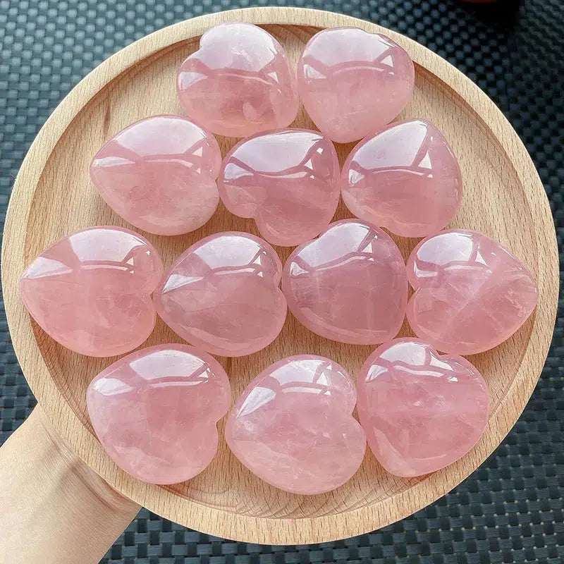 Rose Quartz Crystal Carved Heart