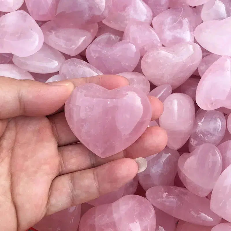 Rose Quartz Crystal Carved Heart