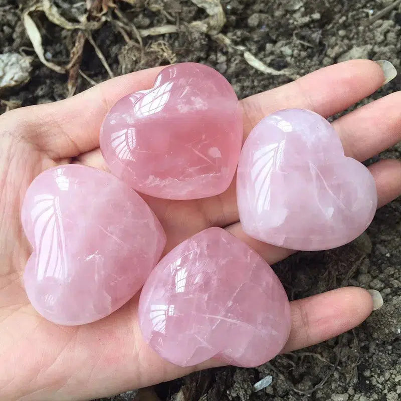 Rose Quartz Crystal Carved Heart