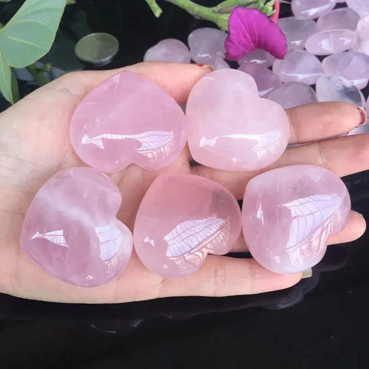 Rose Quartz Crystal Carved Heart