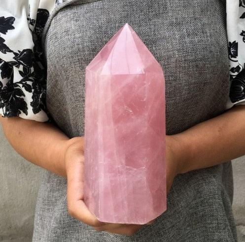 Rose Quartz Crystal Obelisk Tower