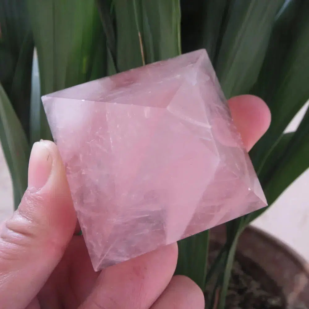 Rose Quartz Crystal Pyramid