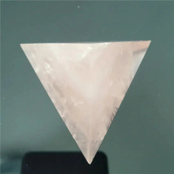 Rose Quartz Crystal Tetrahedron 4 Sided Pyramid