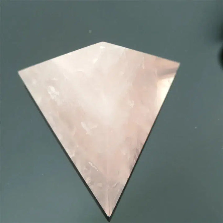 Rose Quartz Crystal Tetrahedron 4 Sided Pyramid