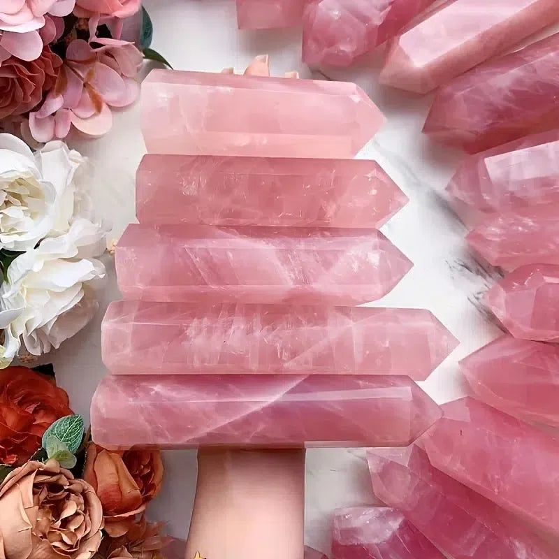 Rose Quartz Crystal Tower