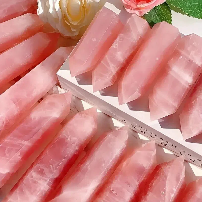 Rose Quartz Crystal Tower