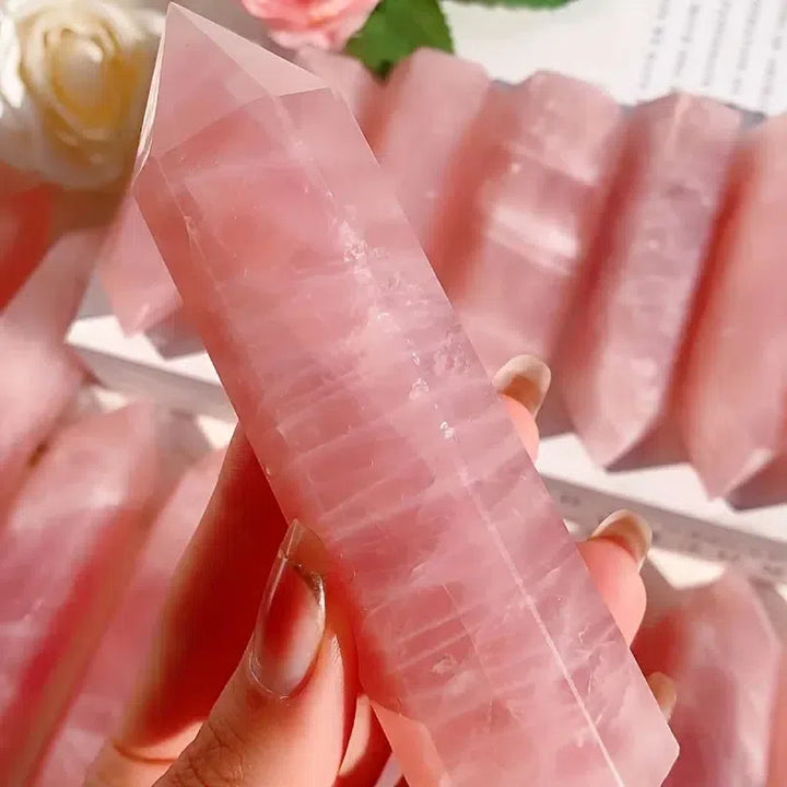 Rose Quartz Crystal Tower