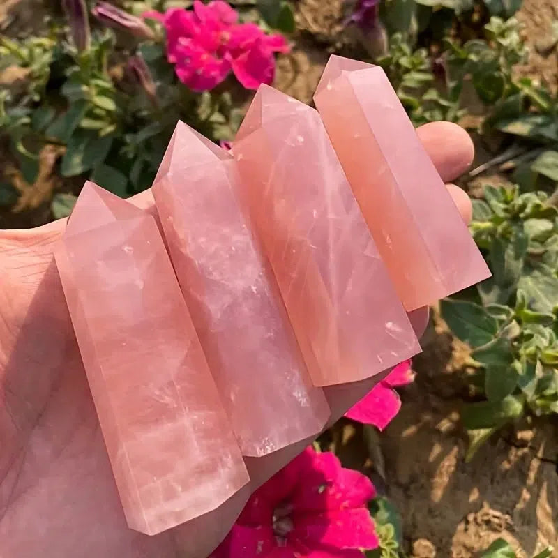 Rose Quartz Crystal Tower