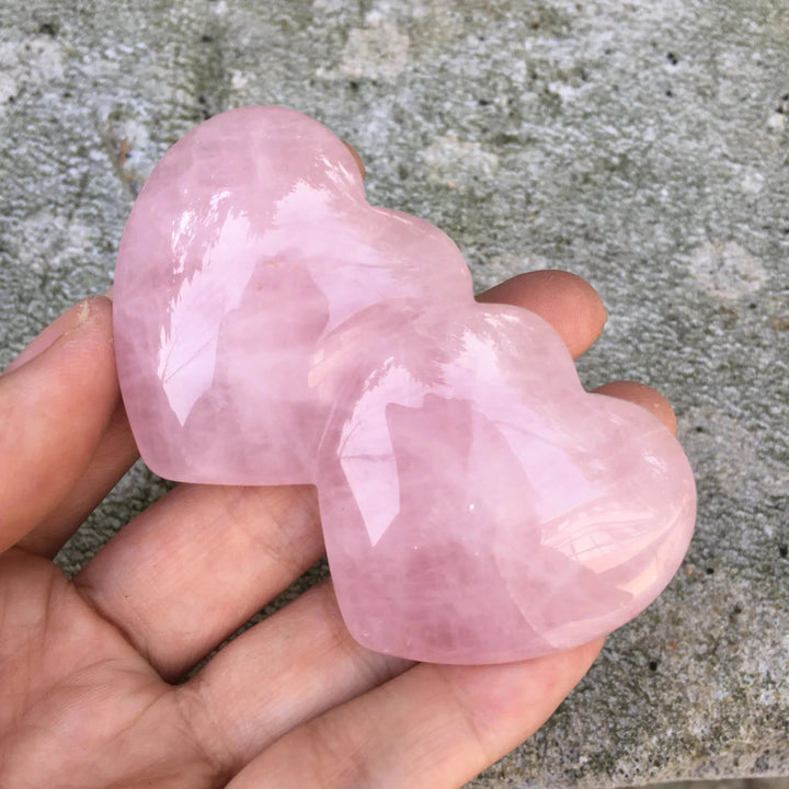 Rose Quartz Crystal Twin Hearts