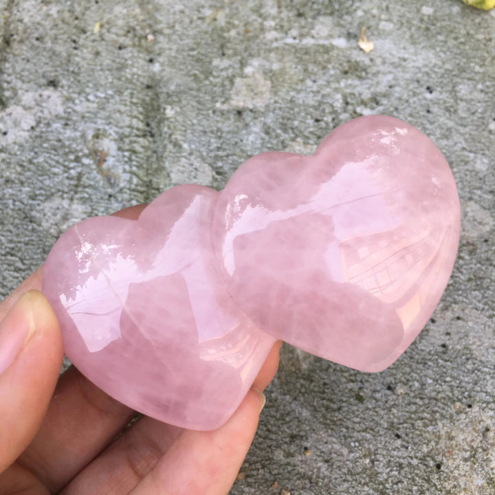 Rose Quartz Crystal Twin Hearts