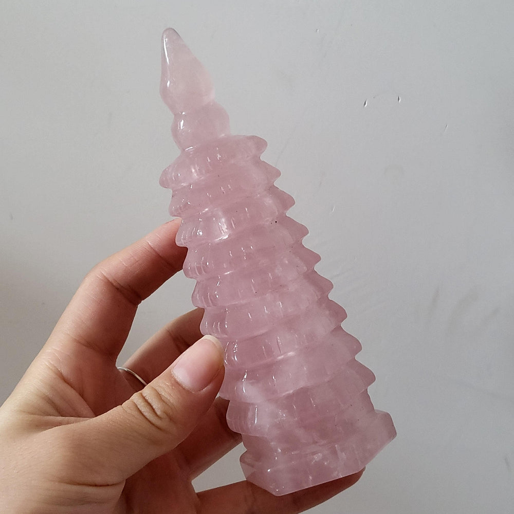 Rose Quartz Crystal Wenchang Style Tower