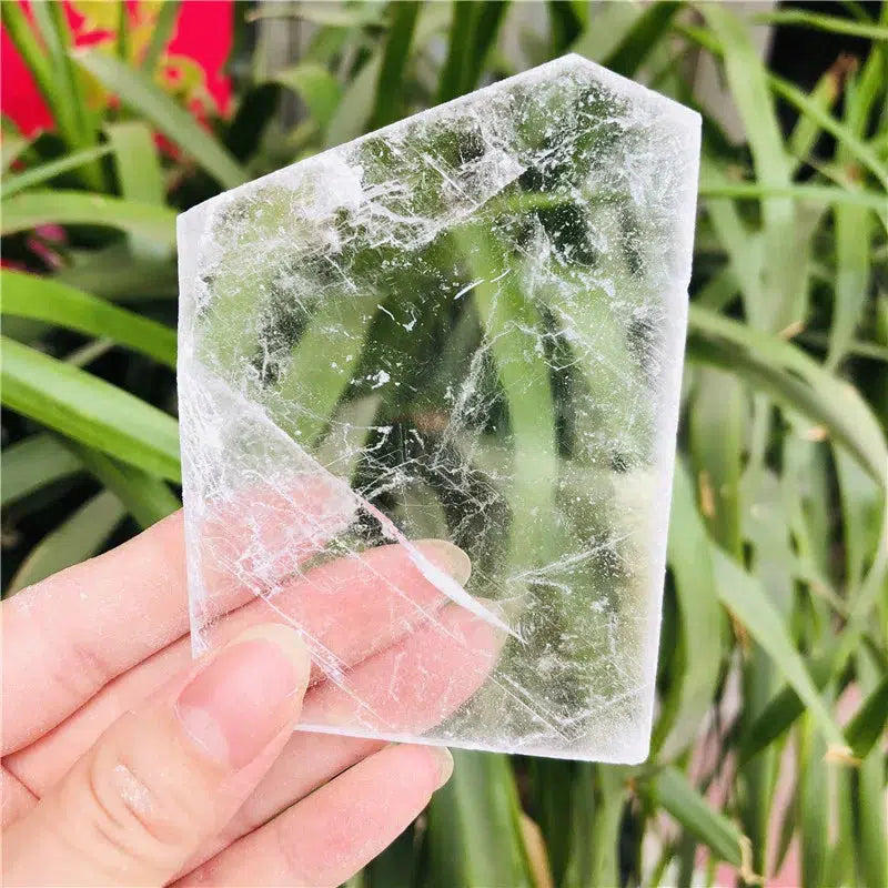 Rough Clear Selenite Slab