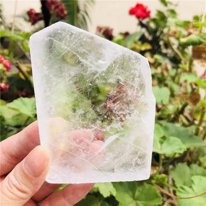 Rough Clear Selenite Slab