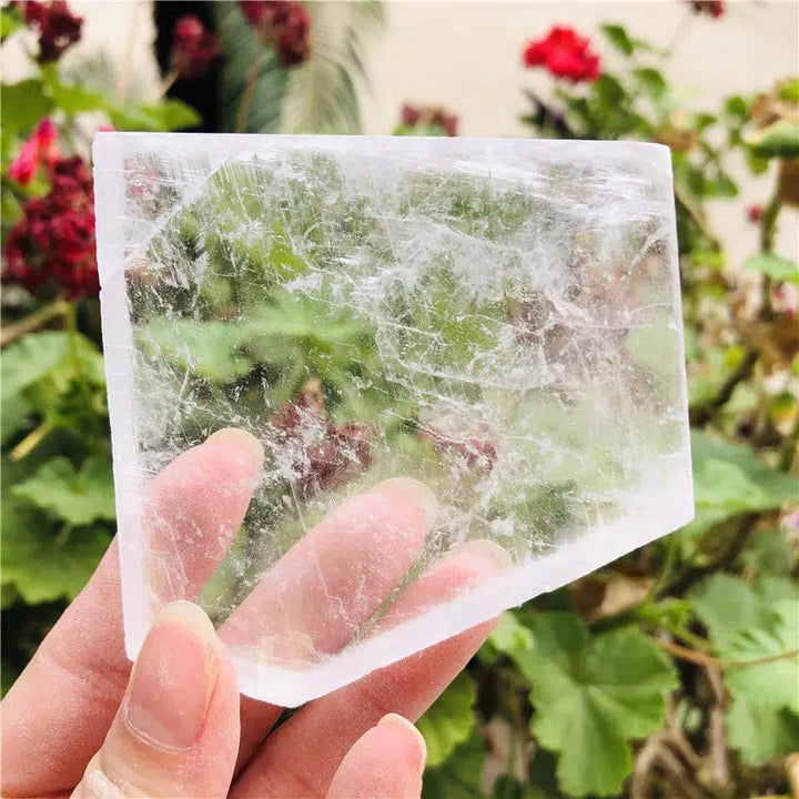 Rough Clear Selenite Slab