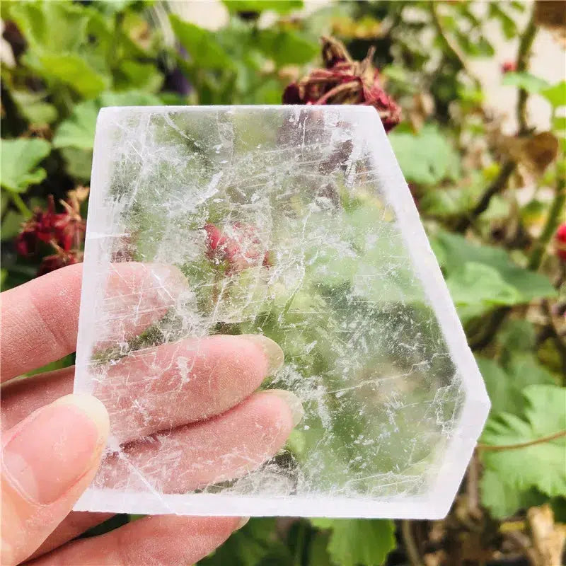 Rough Clear Selenite Slab