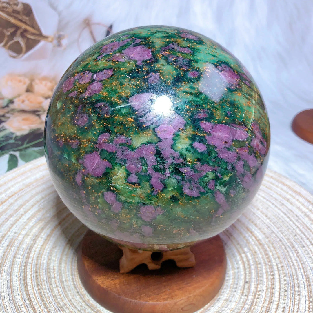 Ruby And Emerald Sphere UV Reactive