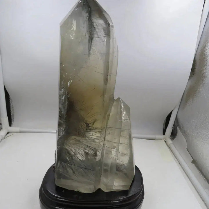 Rutilated Quartz with Phantom Inclusions + Stand