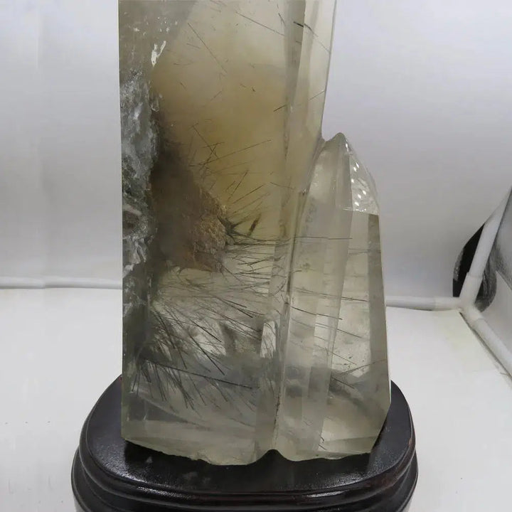 Rutilated Quartz with Phantom Inclusions + Stand