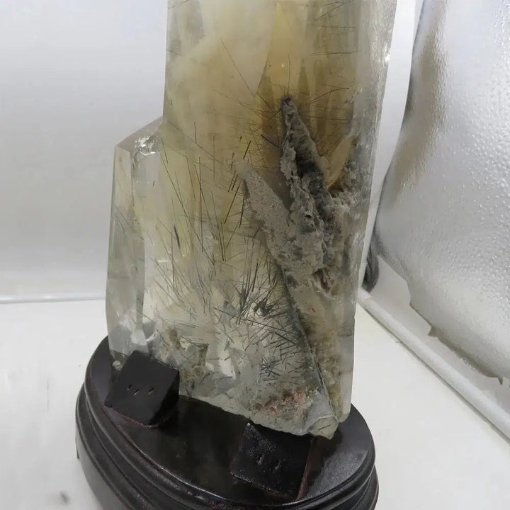 Rutilated Quartz with Phantom Inclusions + Stand