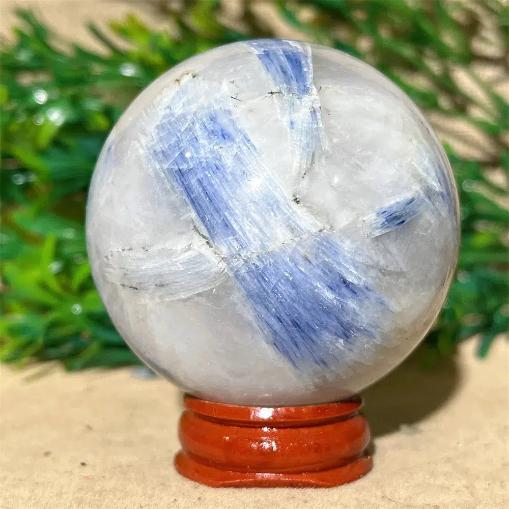 Blue Kyanite Crystal Sphere + Stand