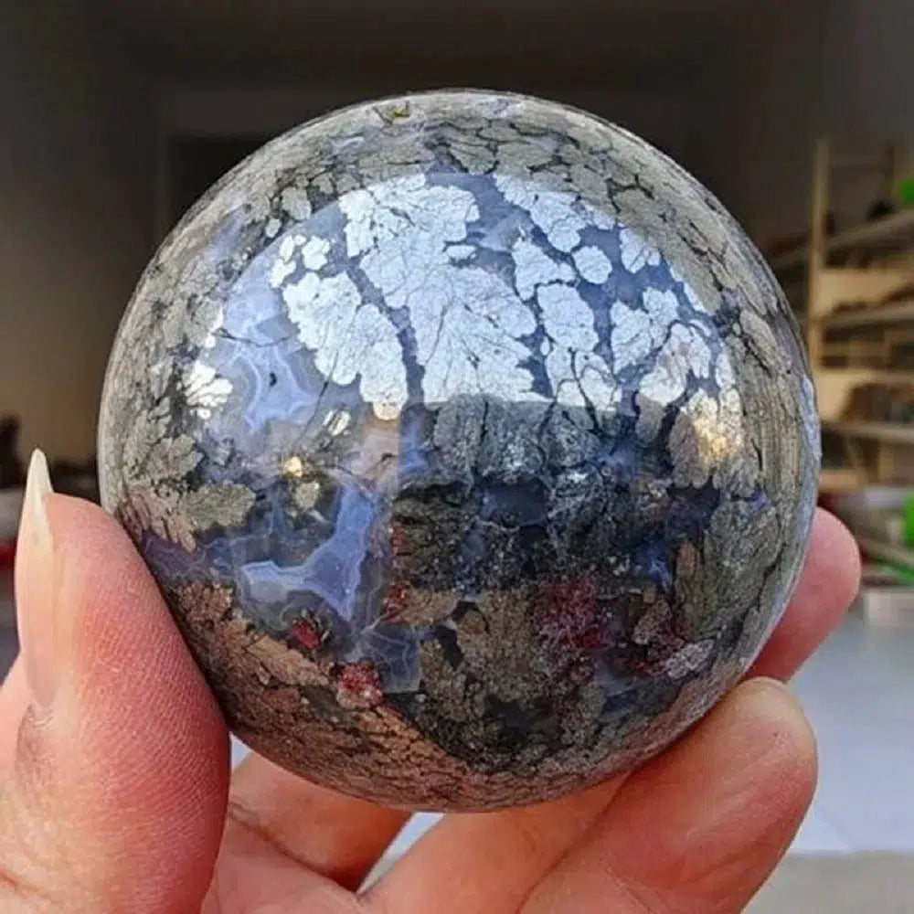 Rare Pyrite ‘Flower’ With Agate Sphere