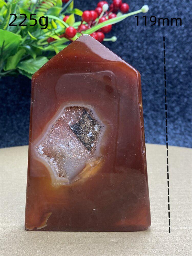 Red Agate Geode Crystal Tower