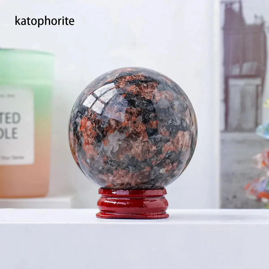 Red Katophorite Crystal Sphere