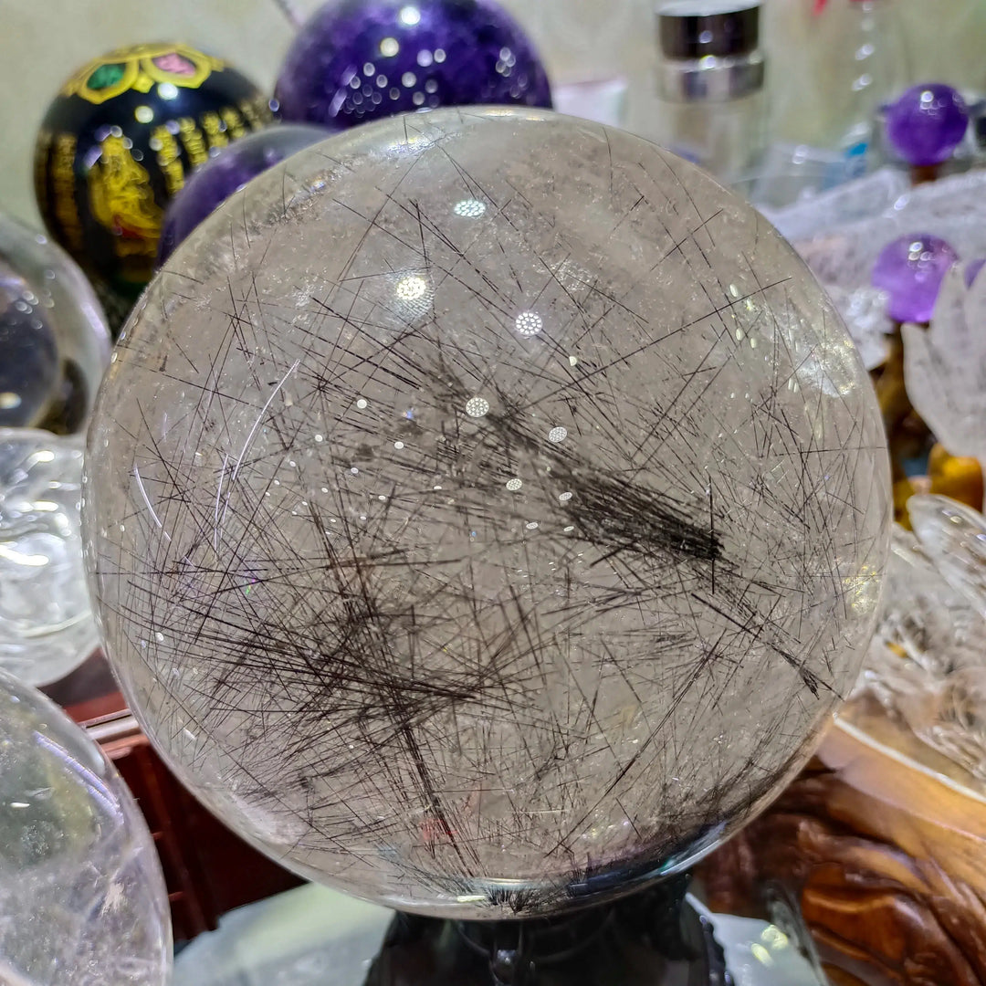 Natural Quartz Rutile Crystal Sphere