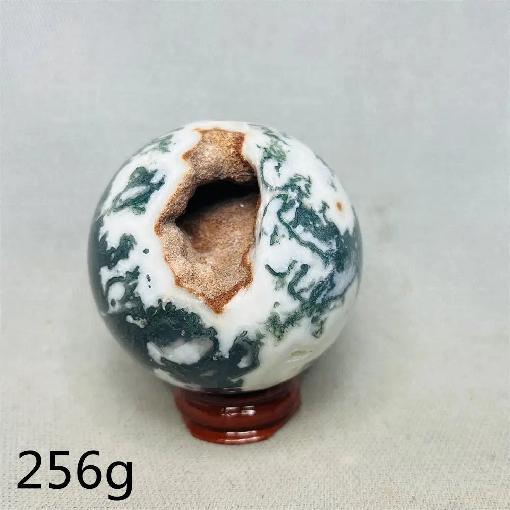 Geode Moss Agate Sphere