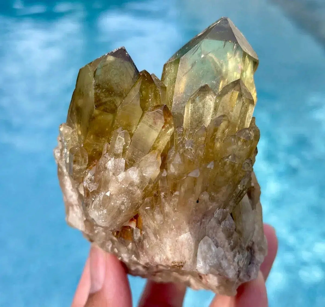 Natural Citrine Candle Cluster
