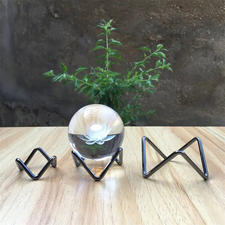 3pcs Crystal Sphere Stand in Silver, Black, and Copper